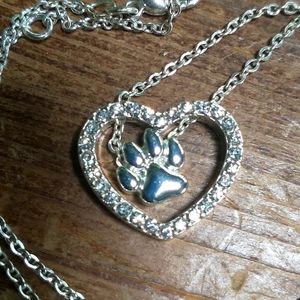 Pet friends heart paw necklace